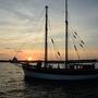 Abendsonne mit Segelboot Segeln Rügen Møn 2014