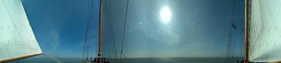 Panoramaaufnahme beim Segeln westfriesische Inseln Segeltörn 2011